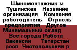 Шиномонтажник м.Тушинская › Название организации ­ Компания-работодатель › Отрасль предприятия ­ Другое › Минимальный оклад ­ 1 - Все города Работа » Вакансии   . Татарстан респ.,Чистопольский р-н